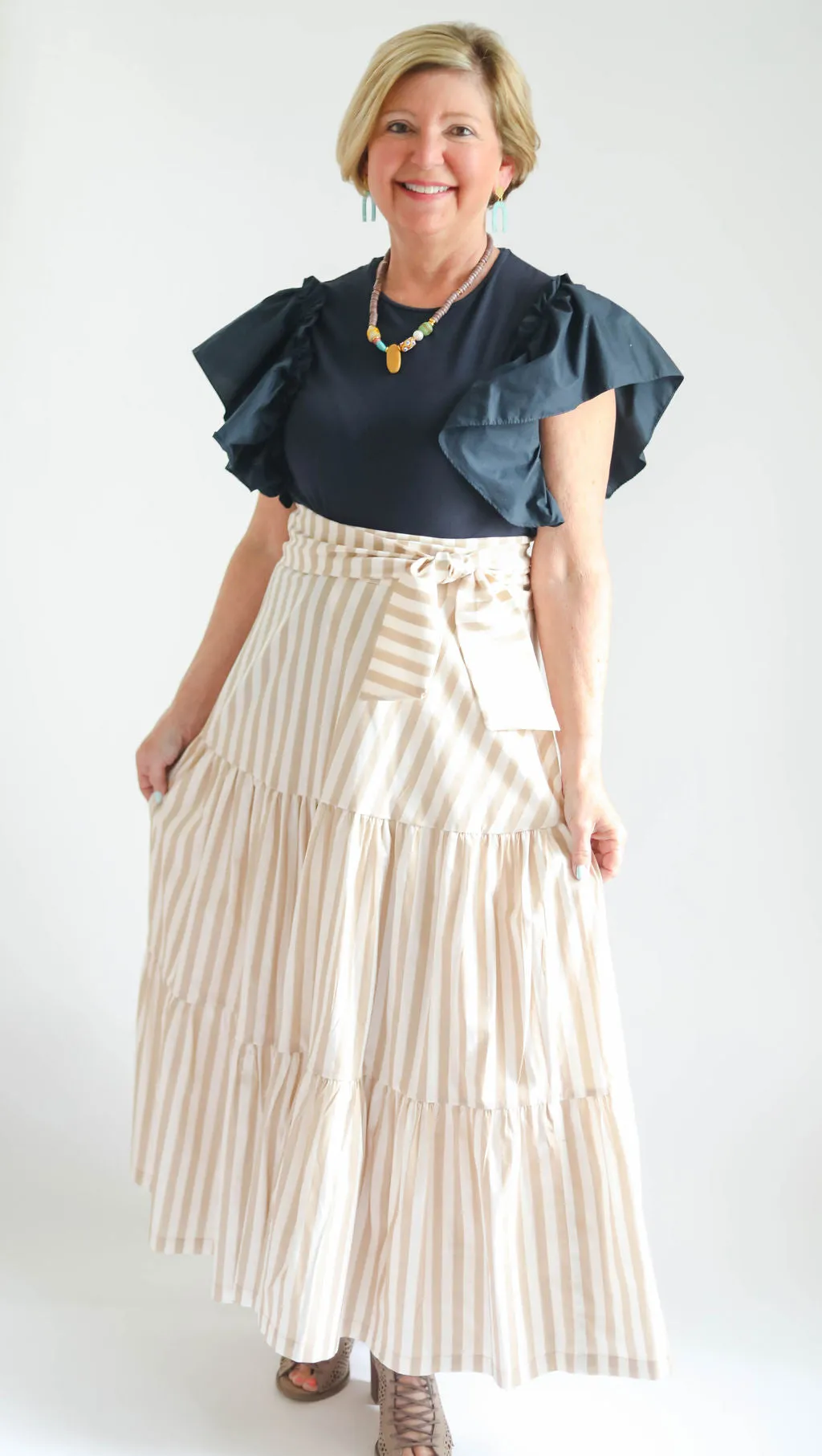 BraveWorks Classic Tiered Wrap Skirt