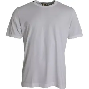 Dolce & Gabbana White Cotton Round Neck Short Sleeves T-shirt