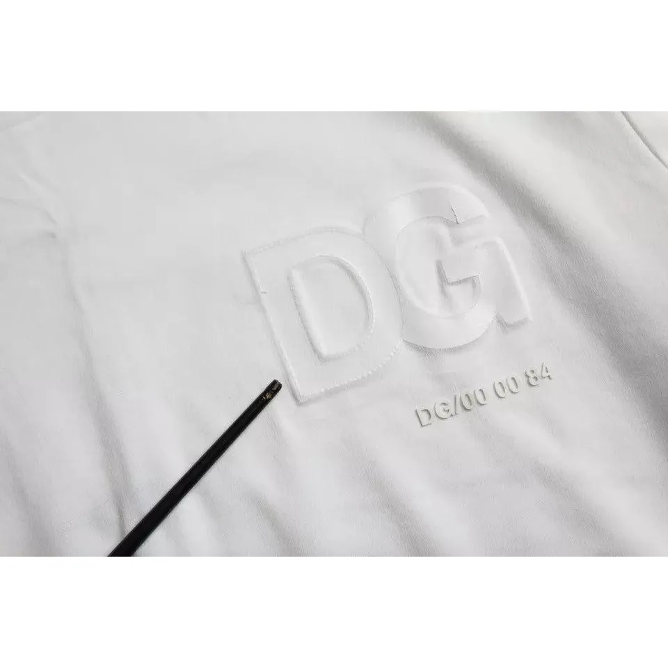 Dolce & Gabbana White Logo Round Neck Short Sleeves T-shirt