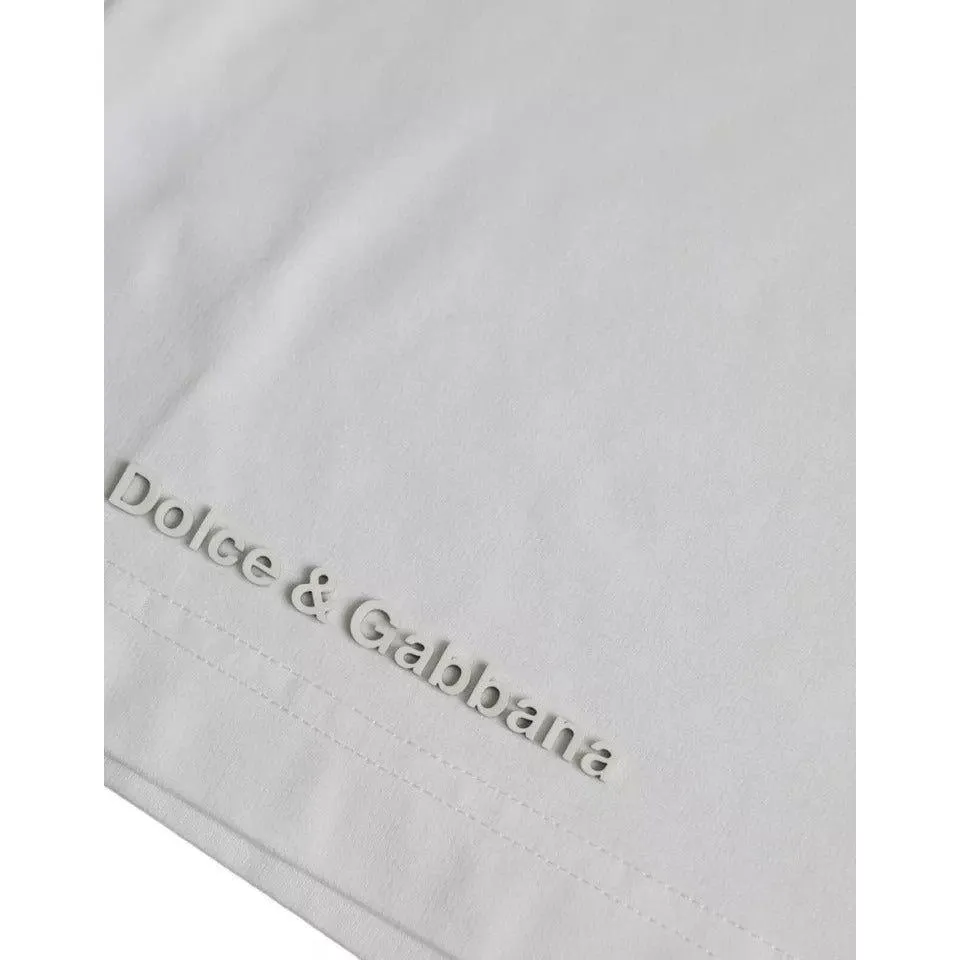 Dolce & Gabbana White Logo Round Neck Short Sleeves T-shirt