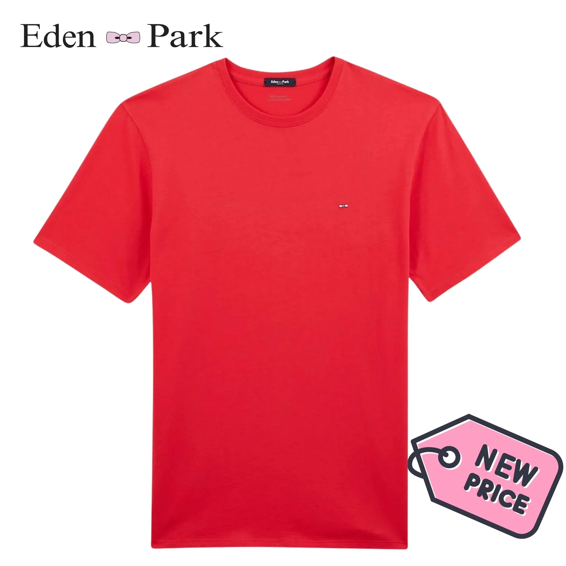 Eden Park Classic Round Neck Red Tee Red