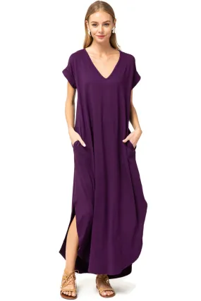 Everyday Pocket Maxi Dress,  Plum