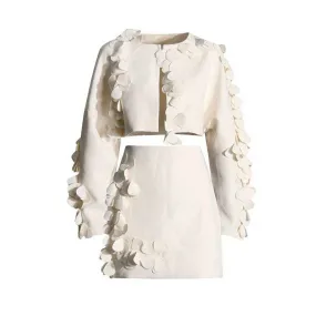 Kayla Petal Short Jacket & Mini Skirt