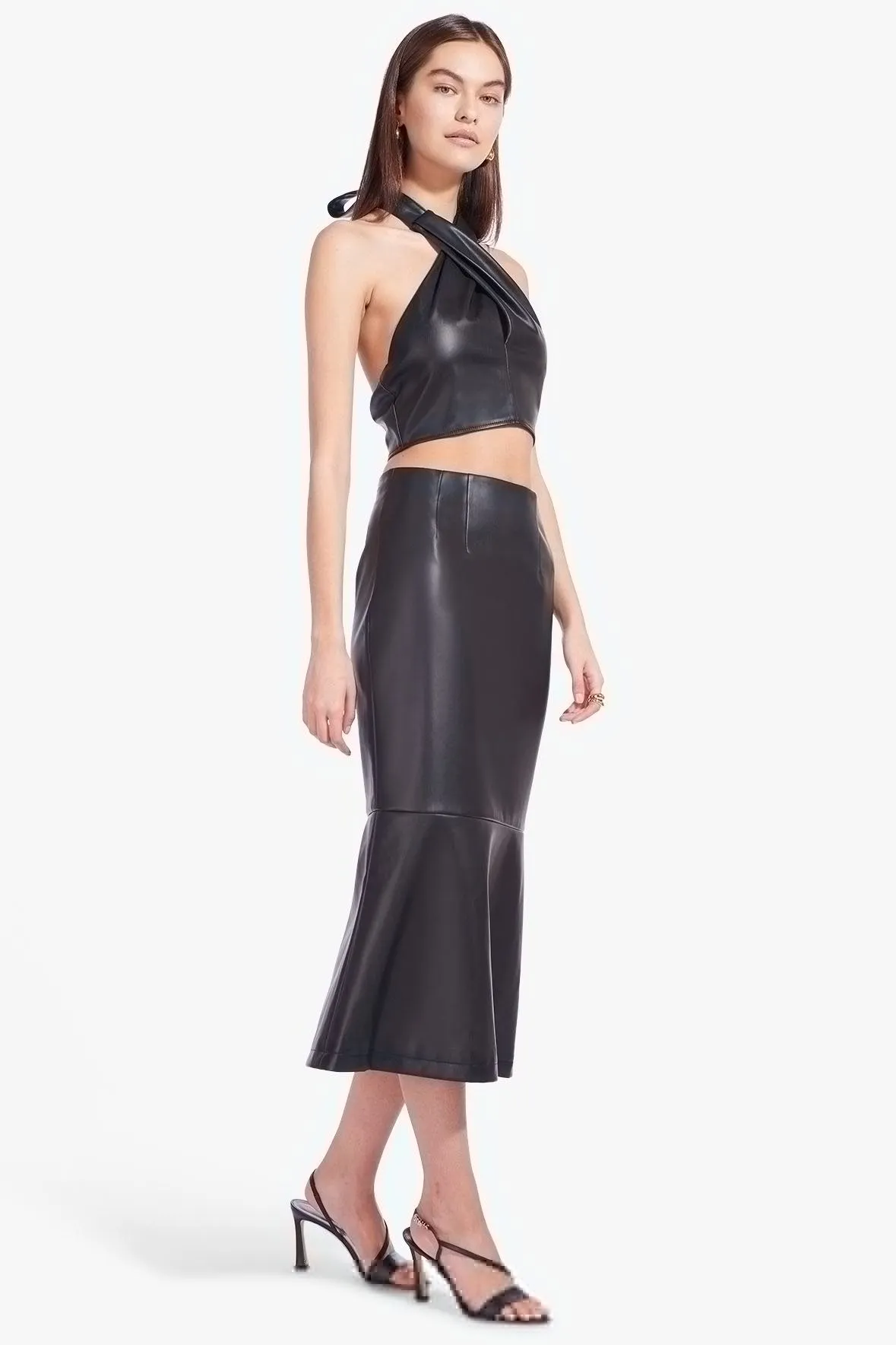 LAUREL SKIRT | BLACK VEGAN LEATHER