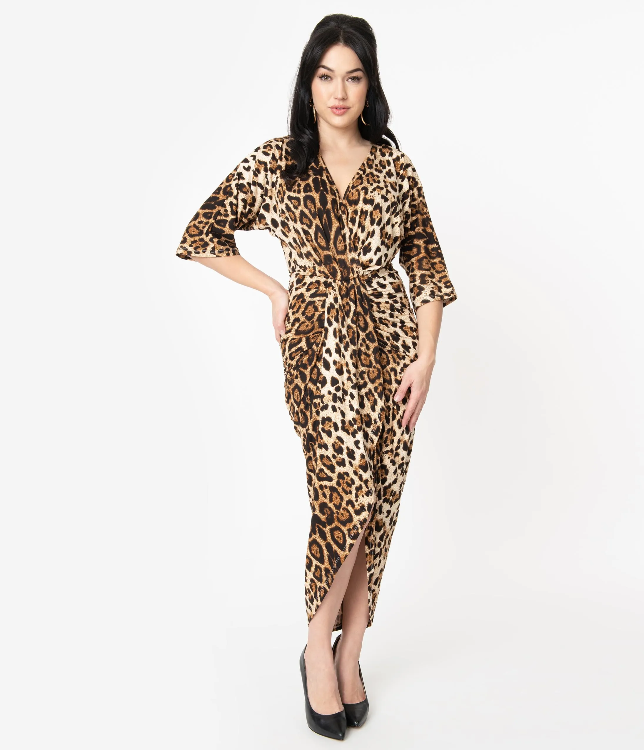 Leopard Print High Low Wiggle Dress