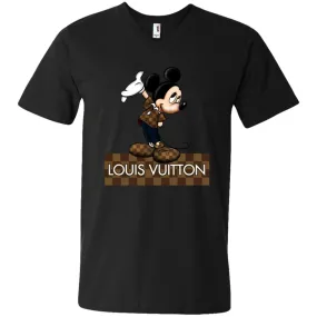 Louis Vuitton Mickey T-shirt Men V-Neck T-Shirt