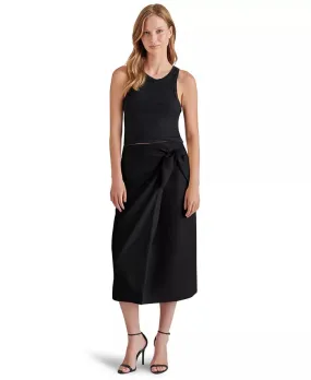 STE Black Navia Faux Leather Midi Skirt