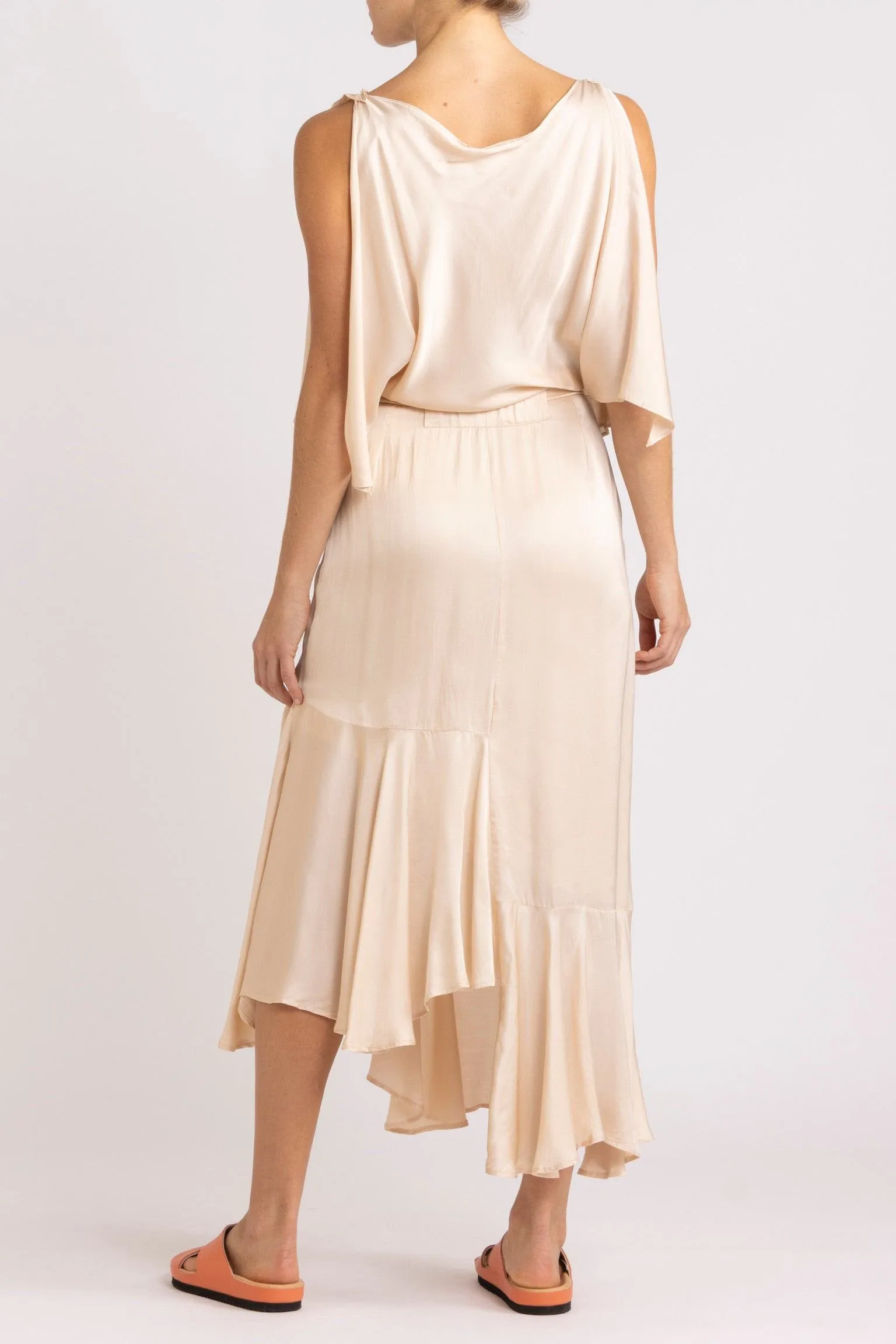 Yumi Silk-Viscose Asymmetrical Dress